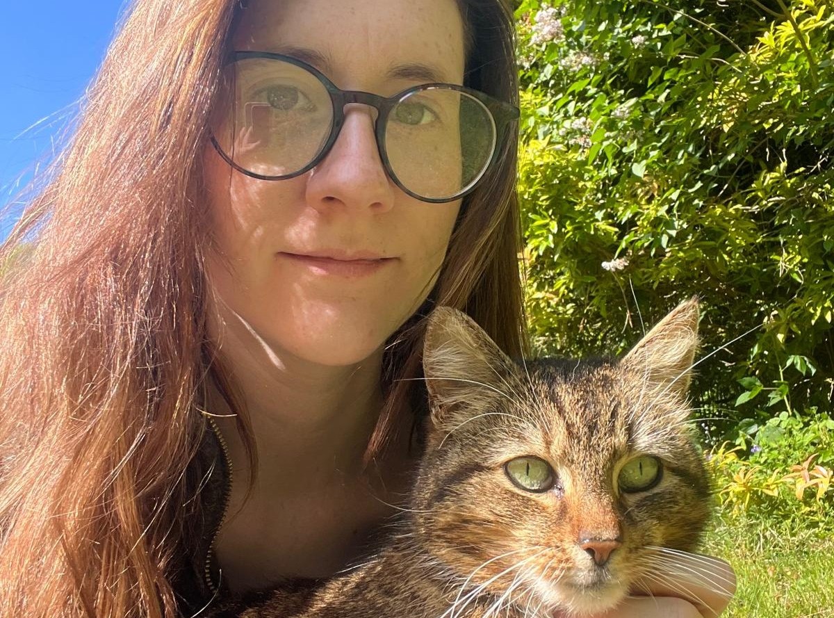 Claire with a cat